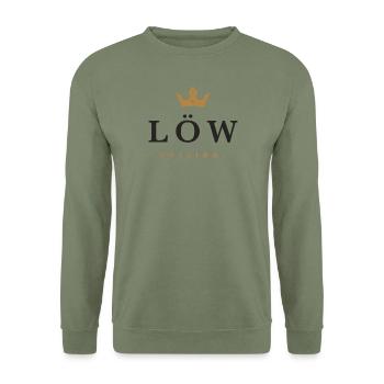 Logo original de la famille Löw - Sweat-shirt Unisexe - vert militaire - Devant - Alina (178cm) & Michal (187cm)