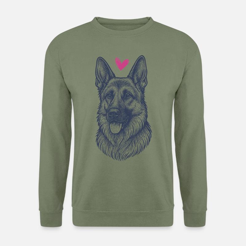 Deutscher Schäferhund – Stark, Treu & Wachsam - Unisex Pullover - Armeegrün