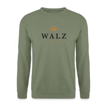 Walz Original Familienlogo - Unisex Pullover - Armeegrün - Vorne - Alina (178cm) & Michal (187cm)