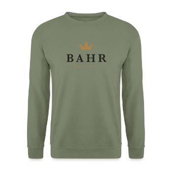 Bahr Original Familienlogo - Unisex Pullover - Armeegrün - Vorne - Alina (178cm) & Michal (187cm)