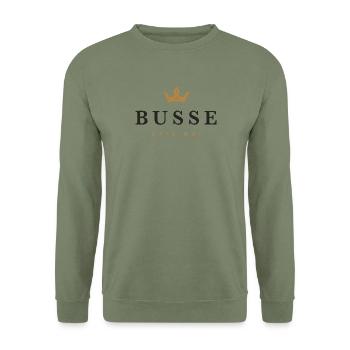 Busse Original Familienlogo - Unisex Pullover - Armeegrün - Vorne - Alina (178cm) & Michal (187cm)