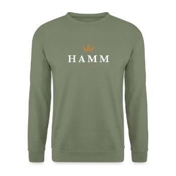 Hamm Original Family Logo - Unisex Sweatshirt - army green - Front - Alina (178cm) & Michal (187cm)