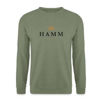 Hamm Original Family Logo - Unisex Sweatshirt - army green - Front - Alina (178cm) & Michal (187cm)