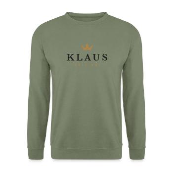 Logo original de la famille Klaus - Sweat-shirt Unisexe - vert militaire - Devant - Alina (178cm) & Michal (187cm)