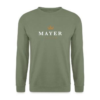 Mayer Original Familienlogo - Unisex Pullover - Armeegrün - Vorne - Alina (178cm) & Michal (187cm)