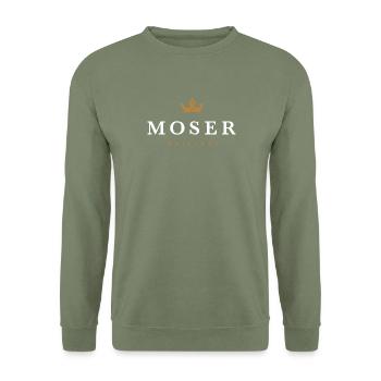 Moser Original Familienlogo - Unisex Pullover - Armeegrün - Vorne - Alina (178cm) & Michal (187cm)