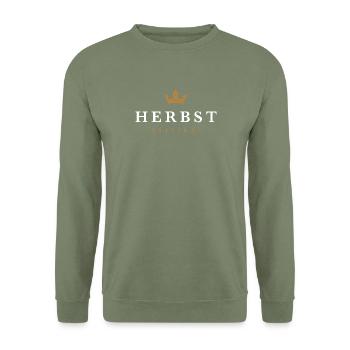 Herbst Original Familienlogo - Unisex Pullover - Armeegrün - Vorne - Alina (178cm) & Michal (187cm)