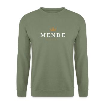 Logo original de la famille Mende - Sweat-shirt Unisexe - vert militaire - Devant - Alina (178cm) & Michal (187cm)