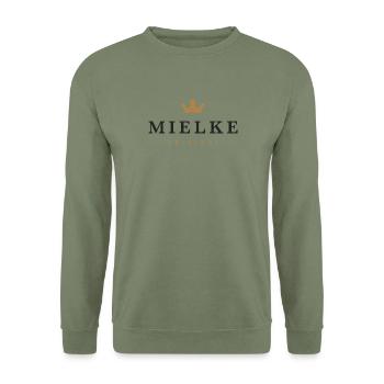 Mielke Original Logo de la famille - Sweat-shirt Unisexe - vert militaire - Devant - Alina (178cm) & Michal (187cm)