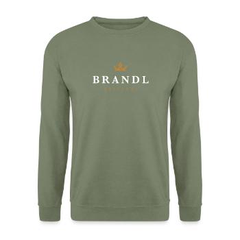 Brandl Family Logo Blanc - Sweat-shirt Unisexe - vert militaire - Devant - Alina (178cm) & Michal (187cm)