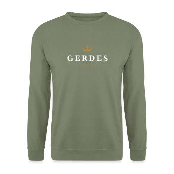 Gerdes Original Familienlogo - Unisex Pullover - Armeegrün - Vorne - Alina (178cm) & Michal (187cm)