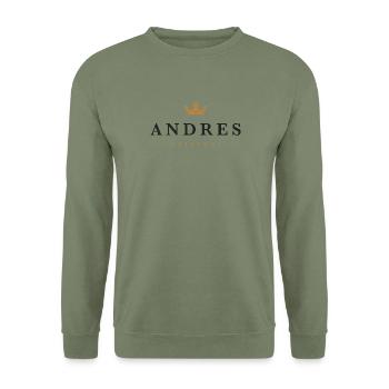 Andres Original Familienlogo - Unisex Pullover - Armeegrün - Vorne - Alina (178cm) & Michal (187cm)
