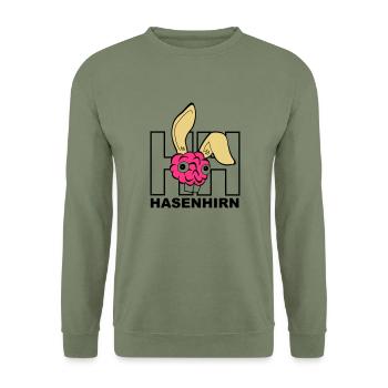 Hasenhirn - Unisex Pullover - Armeegrün - Vorne - Alina (178cm) & Michal (187cm)
