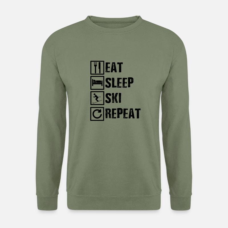 eat-sleep-ski-repeat - Unisex Pullover - Armeegrün