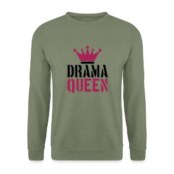 stamp drama queen cool woman princess female - Unisex Sweatshirt - army green - Front - Alina (178cm) & Michal (187cm)