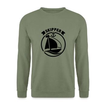 skipper_f1 - Unisex Pullover - Armeegrün - Vorne - Alina (178cm) & Michal (187cm)