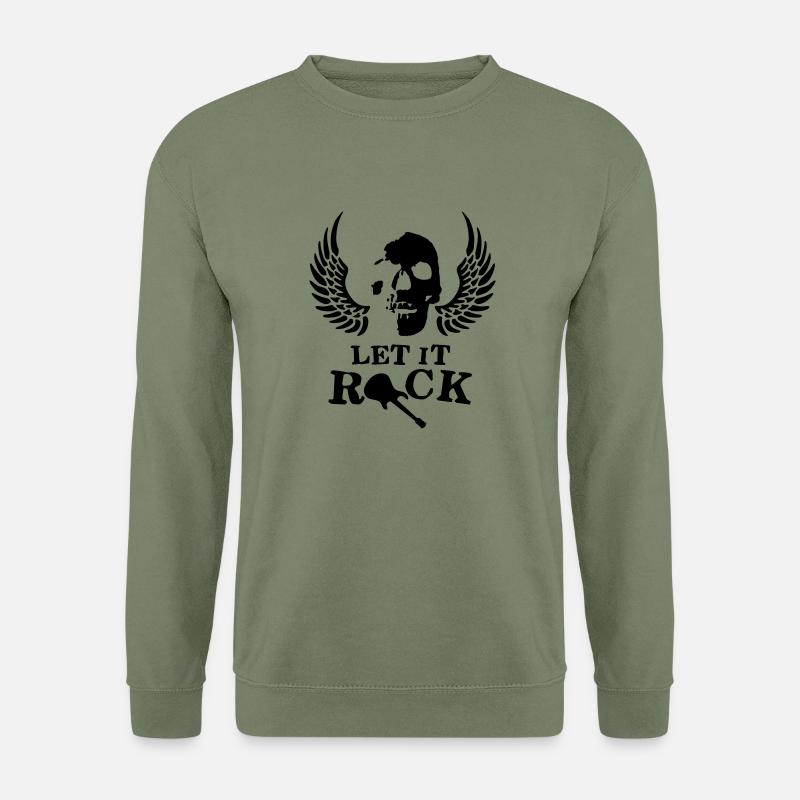 rock__roll_wing_skull_112013_c_1c - Unisex Sweatshirt - army green