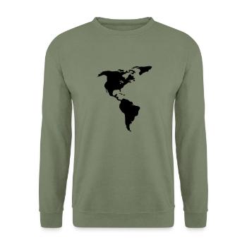 Americas - Unisex Sweatshirt - army green - Front - Alina (178cm) & Michal (187cm)
