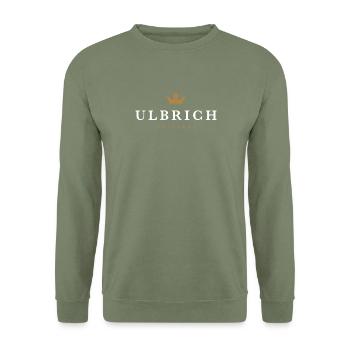 Logo original de la famille Ulbrich - Sweat-shirt Unisexe - vert militaire - Devant - Alina (178cm) & Michal (187cm)