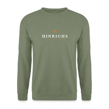 Logo original de la famille Hinrichs - Sweat-shirt Unisexe - vert militaire - Devant - Alina (178cm) & Michal (187cm)