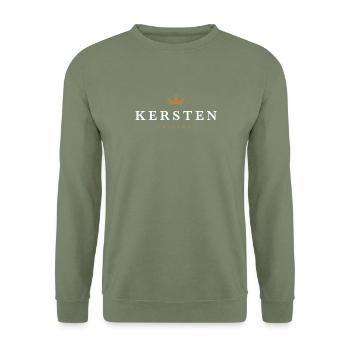 Kersten Original Family Logo - Unisex Sweatshirt - army green - Front - Alina (178cm) & Michal (187cm)