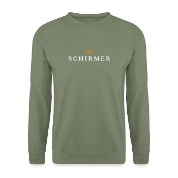 Schirmer Original Familienlogo - Unisex Pullover - Armeegrün - Vorne - Alina (178cm) & Michal (187cm)