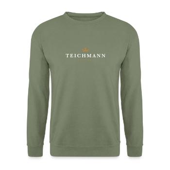 Teichmann Original Family Logo - Unisex Sweatshirt - army green - Front - Alina (178cm) & Michal (187cm)