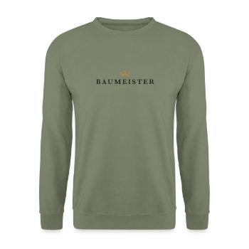 Baumeister Original Familienlogo - Unisex Pullover - Armeegrün - Vorne - Alina (178cm) & Michal (187cm)