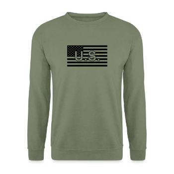 Drapeau tactique États-Unis/États-Unis - Sweat-shirt Unisexe - vert militaire - Devant - Alina (178cm) & Michal (187cm)