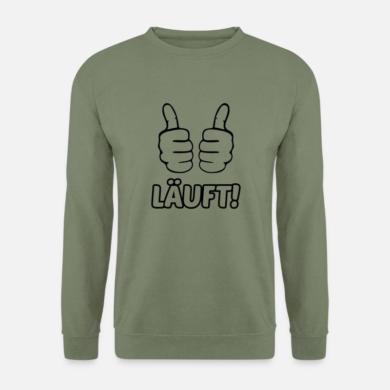Läuft beide Daumen hoch thumbs up Motivation - Unisex Pullover - Armeegrün