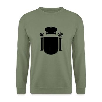 España escudo de armas coat of arms - Unisex Pullover - Armeegrün - Vorne - Alina (178cm) & Michal (187cm)