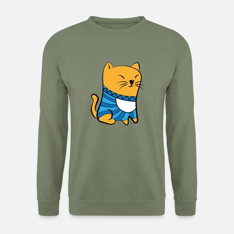 Cat with Pullover - Unisex Sweatshirt - army green