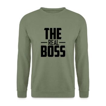 The Real Boss - Unisex Sweatshirt - army green - Front - Alina (178cm) & Michal (187cm)