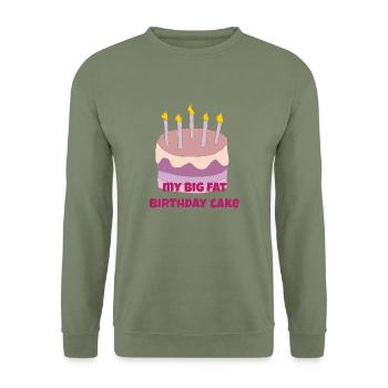 Mon gros gâteau d’anniversaire - Sweat-shirt Unisexe - vert militaire - Devant - Alina (178cm) & Michal (187cm)