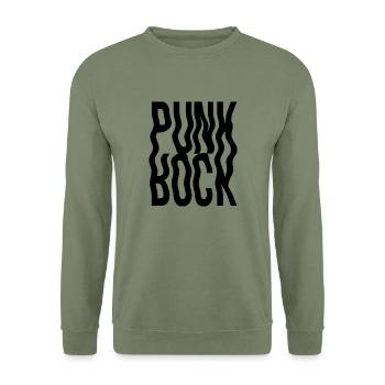 punk rock logo gift - Unisex Sweatshirt - army green - Front - Alina (178cm) & Michal (187cm)