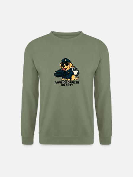 Pawlice Officer – Lustiger Polizeihund - Unisex Pullover - Armeegrün