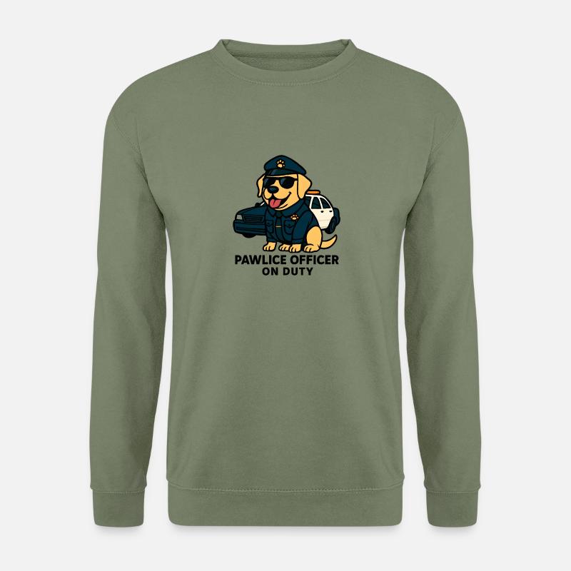 Pawlice Officer – Lustiger Polizeihund - Unisex Pullover - Armeegrün
