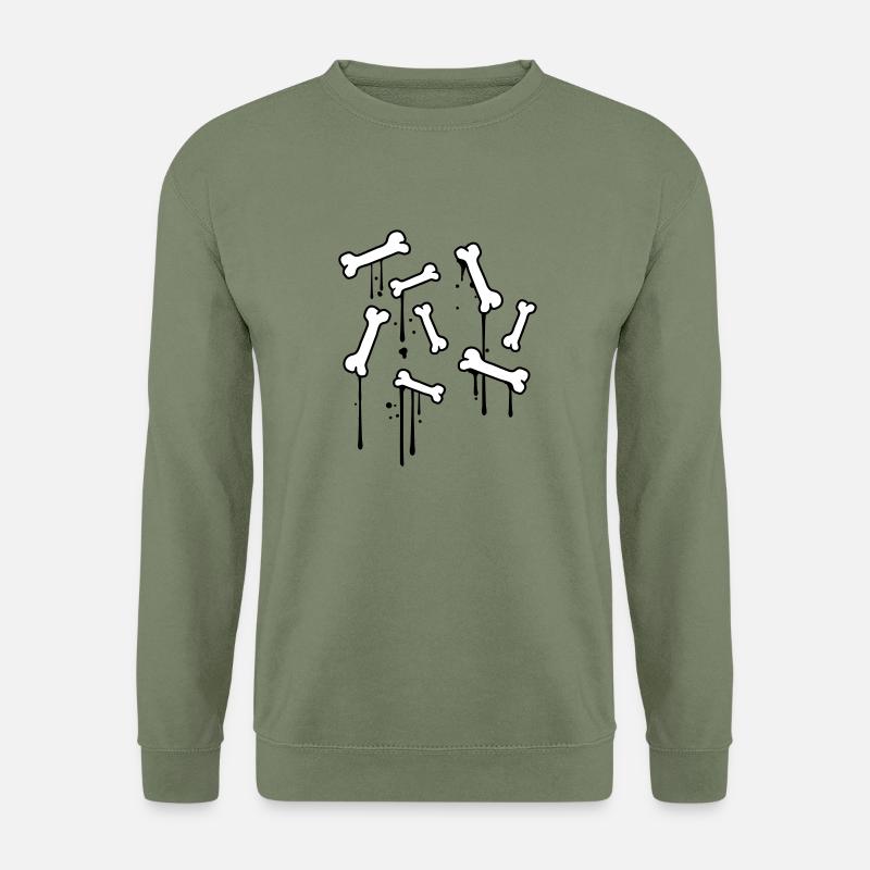 graffiti tropfen knochen muster tot viele skelett - Unisex Pullover - Armeegrün