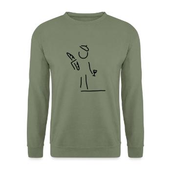 franzose in frankreich - Unisex Pullover - Armeegrün - Vorne - Alina (178cm) & Michal (187cm)