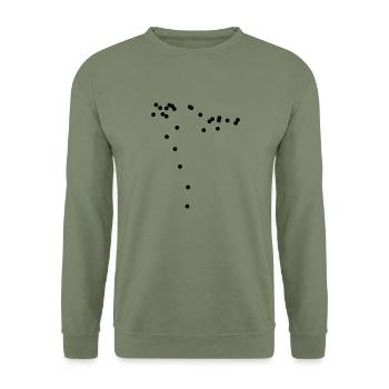 Spraypattern AK 47 CSGO - Unisex Pullover - Armeegrün - Vorne - Alina (178cm) & Michal (187cm)