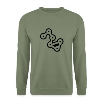 Ohne Worte - Unisex Pullover - Armeegrün - Vorne - Alina (178cm) & Michal (187cm)