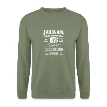 Original Jahrgang 1976 - Unisex Pullover - Armeegrün - Vorne - Alina (178cm) & Michal (187cm)