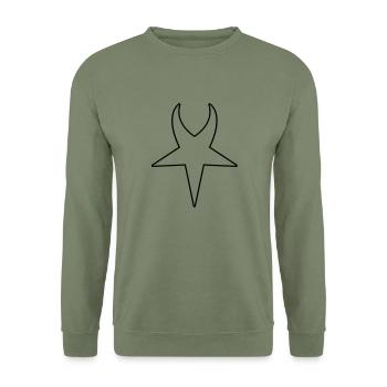 devil - Unisex Pullover - Armeegrün - Vorne - Alina (178cm) & Michal (187cm)