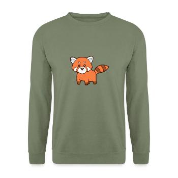 Baby Cat Bear Red Panda Red Panda - Unisex Sweatshirt - army green - Front - Alina (178cm) & Michal (187cm)
