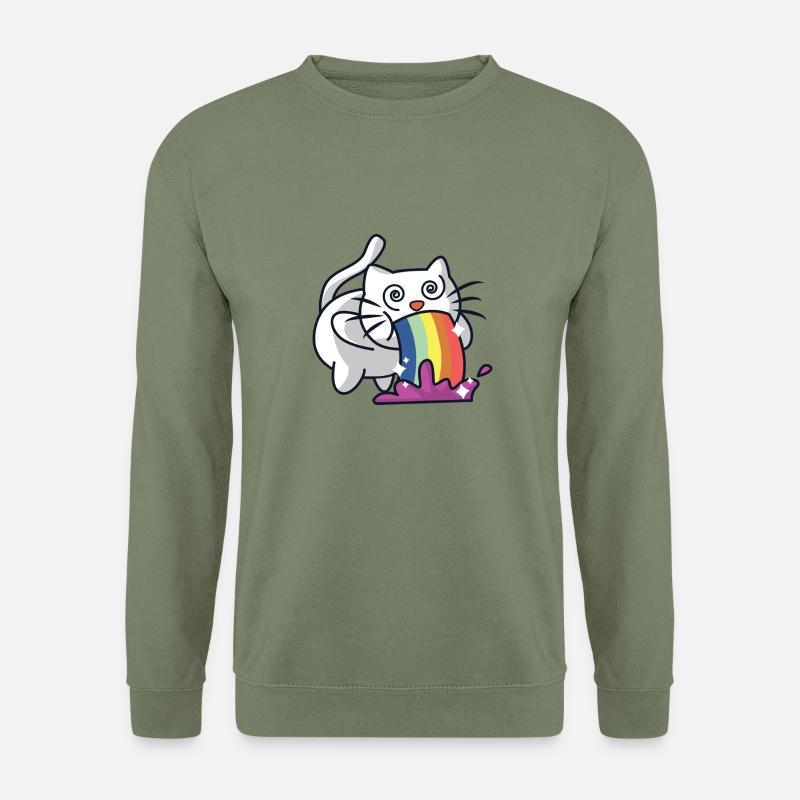 Regenbogen Katze - Unisex Pullover - Armeegrün