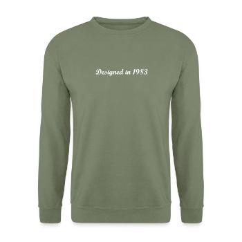 Conçu en 1983 - Sweat-shirt Unisexe - vert militaire - Devant - Alina (178cm) & Michal (187cm)