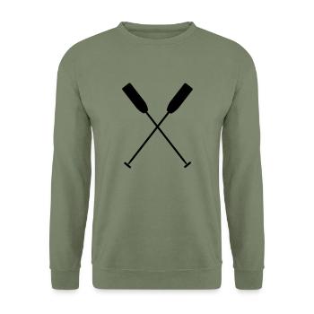 Traversée de pagaie dragon bateau canot 1C. - Sweat-shirt Unisexe - vert militaire - Devant - Alina (178cm) & Michal (187cm)