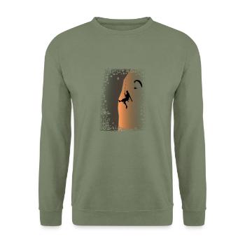Cadeaux escalade bouldern - rock climbing Klettern - Sweat-shirt Unisexe - vert militaire - Devant - Alina (178cm) & Michal (187cm)