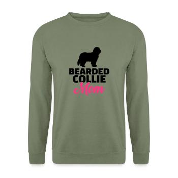 Bearded Collie - Unisex Pullover - Armeegrün - Vorne - Alina (178cm) & Michal (187cm)