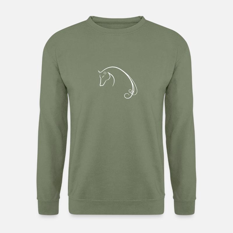 Pferdekopf Pferd Shirt damen - Unisex Pullover - Armeegrün